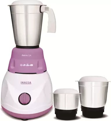 Inalsa Astra LX 600 W Mixer Grinder (3 Jars, White & Purple) Inalsa Astra LX 600 W Mixer Grinder (3 Jars, White & Purple)